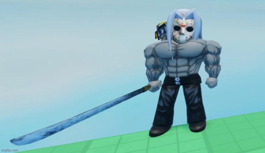 Yes, Sephiroth exists in Forsaken (probably the best skin for Jason) | image tagged in msmg,roblox | made w/ Imgflip meme maker
