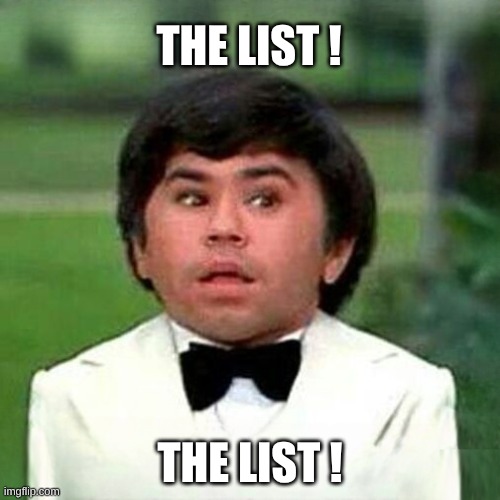 Herve Villechaize | THE LIST ! THE LIST ! | image tagged in airplane,list,epstein,island,fantasy island,gilligan's island | made w/ Imgflip meme maker