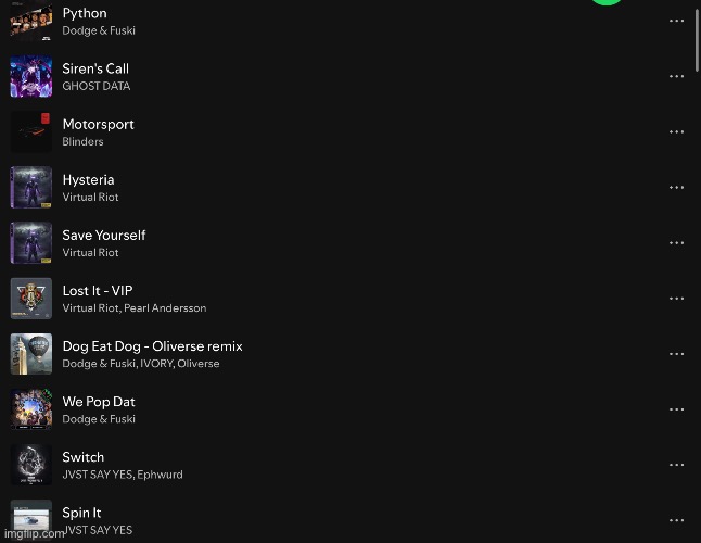 Updated my Spotify playlist (ignore Siren Call) | image tagged in spotify | made w/ Imgflip meme maker