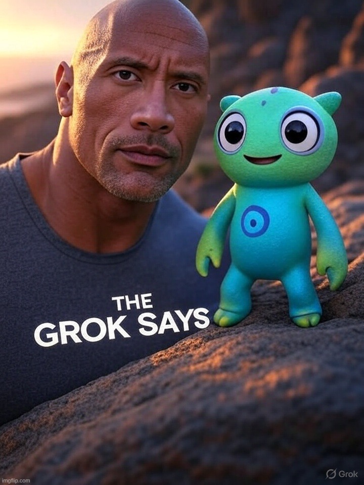 The Grok says | image tagged in grok,rock,says,x,ai | made w/ Imgflip meme maker