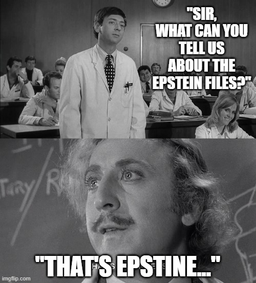 You say Epstein, I say.. | "SIR, WHAT CAN YOU TELL US ABOUT THE EPSTEIN FILES?"; "THAT'S EPSTINE..." | image tagged in funny memes | made w/ Imgflip meme maker