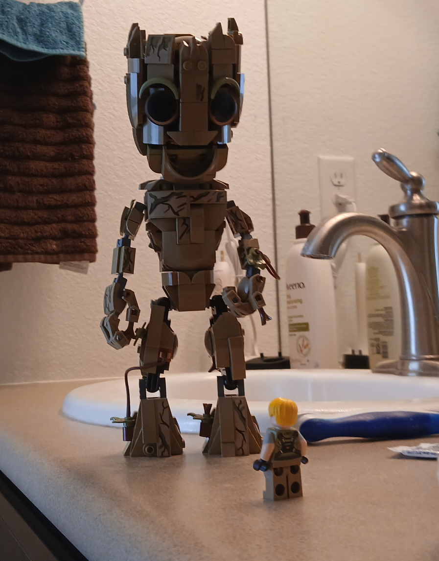 Big guy looking at little guy Blank Meme Template