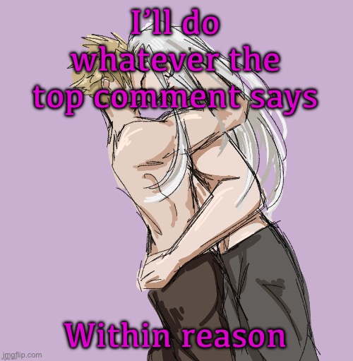 Cloud X Sephiroth (Thank you Disco) | I’ll do whatever the top comment says; Within reason | image tagged in cloud x sephiroth thank you disco | made w/ Imgflip meme maker