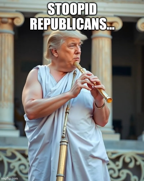 Greatest flutest by his own admission | STOOPID REPUBLICANS... | image tagged in greatest flutest by his own admission | made w/ Imgflip meme maker