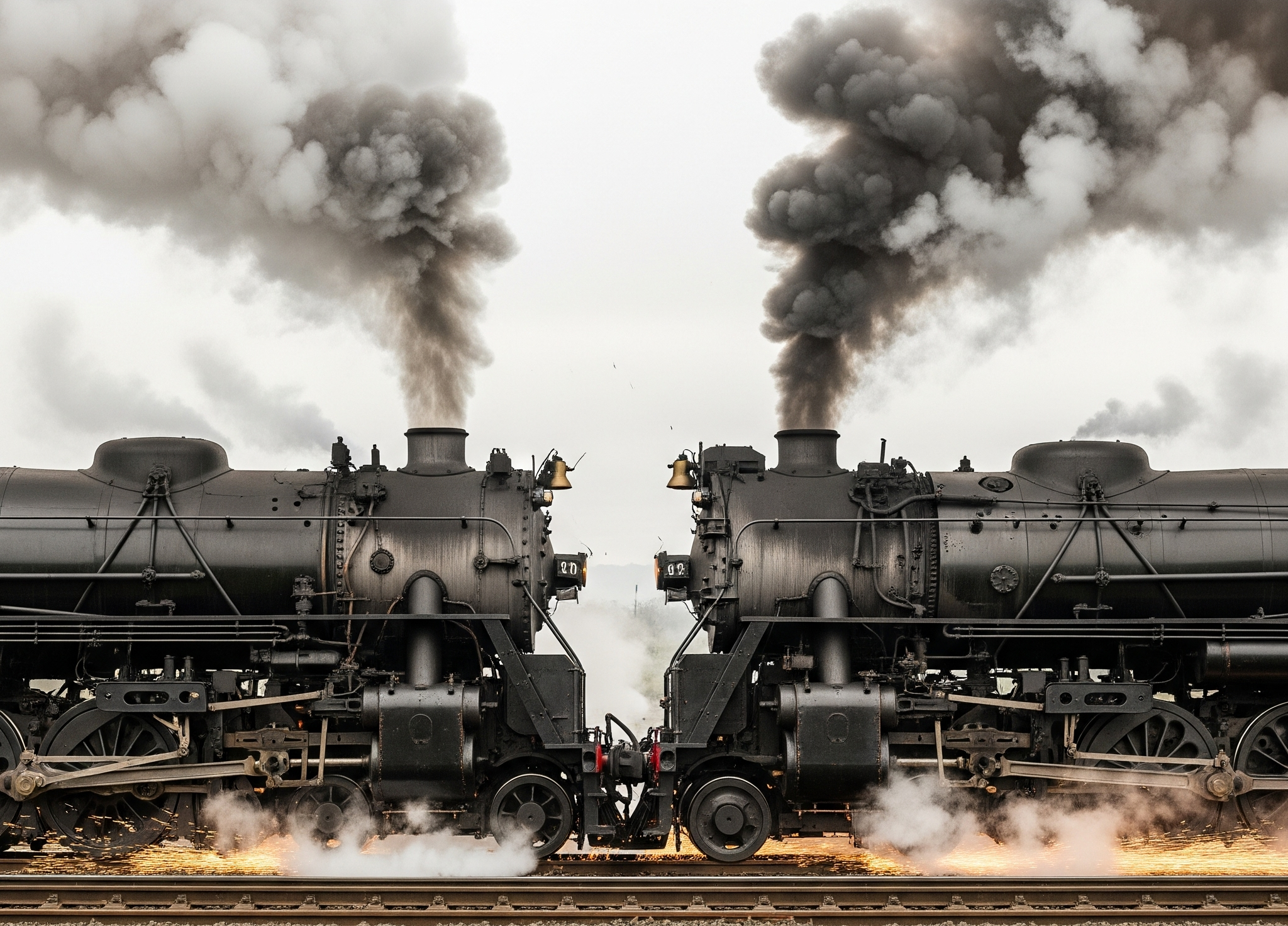 trains running into each other Blank Meme Template