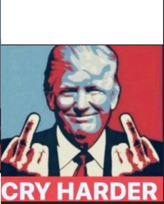 Trump stock Cry Harder Blank Meme Template
