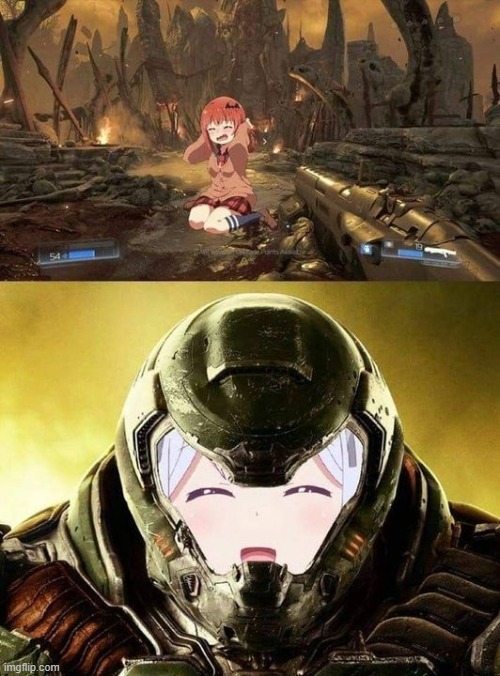 image tagged in doom,anime,gabriel dropout | made w/ Imgflip meme maker
