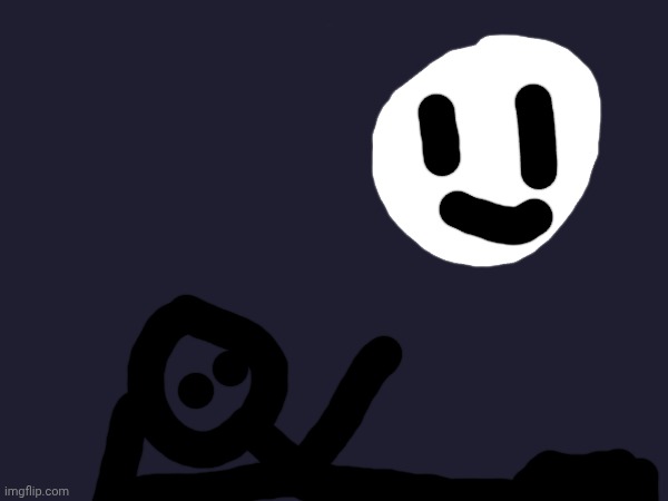 Chilling with the moon | image tagged in fanart | made w/ Imgflip meme maker