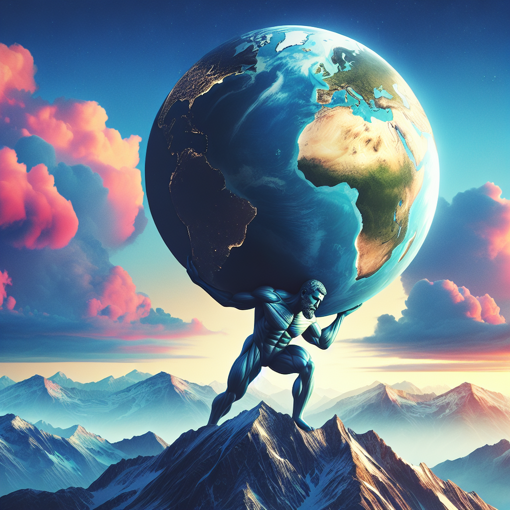 Man carrying the world Blank Meme Template