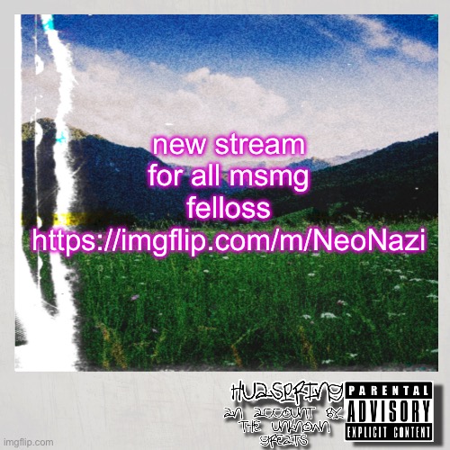 HuaSpring Temp | new stream for all msmg felloss https://imgflip.com/m/NeoNazi | image tagged in huaspring temp | made w/ Imgflip meme maker