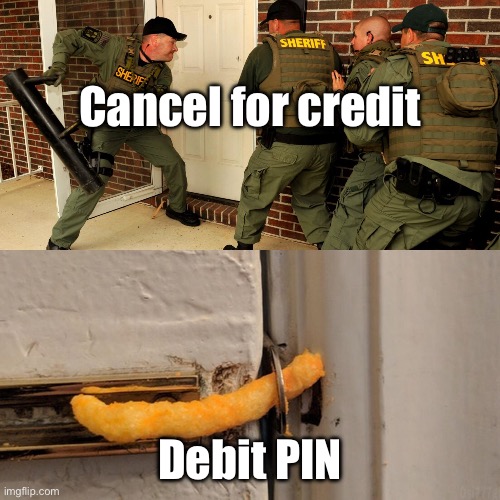 door lock | Cancel for credit; Debit PIN | image tagged in door lock,debit card,pin,credit | made w/ Imgflip meme maker