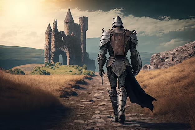 Epic knight in shining armor Blank Meme Template