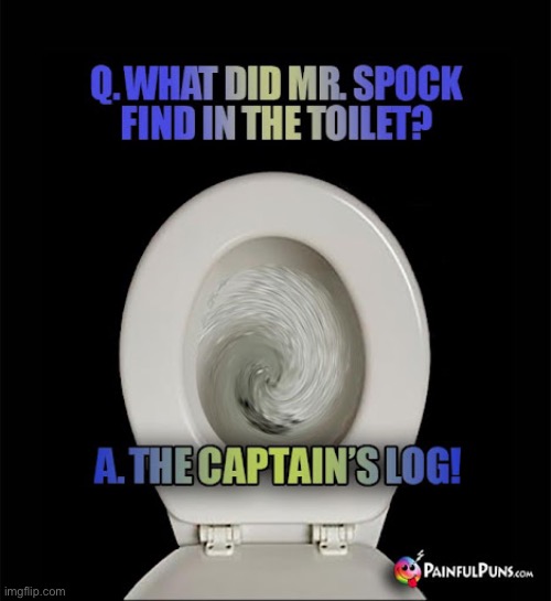 A Captain's Log | image tagged in potty humor,bathroom humor,bad joke,funny memes,star trek,mr spock | made w/ Imgflip meme maker