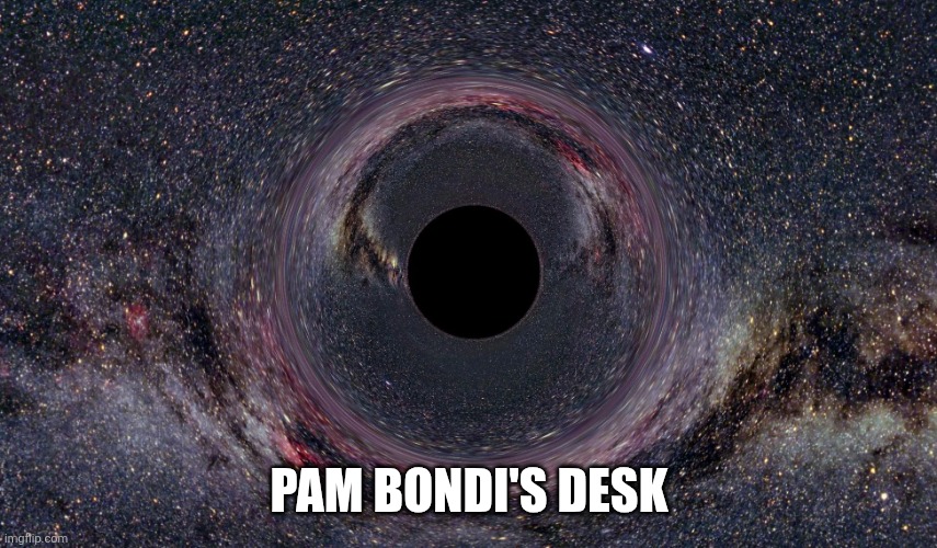 PAM BONDI'S DESK | made w/ Imgflip meme maker