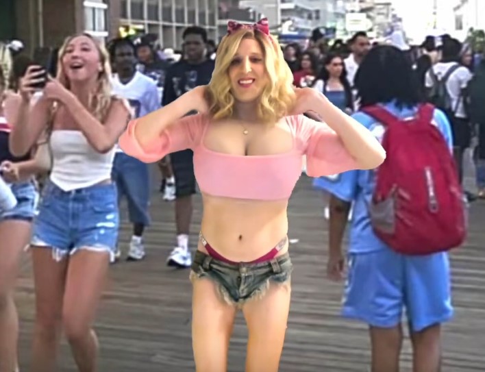 Bouncy Blonde Dolly Denver Shoemaker on the Boardwalk Blank Meme Template