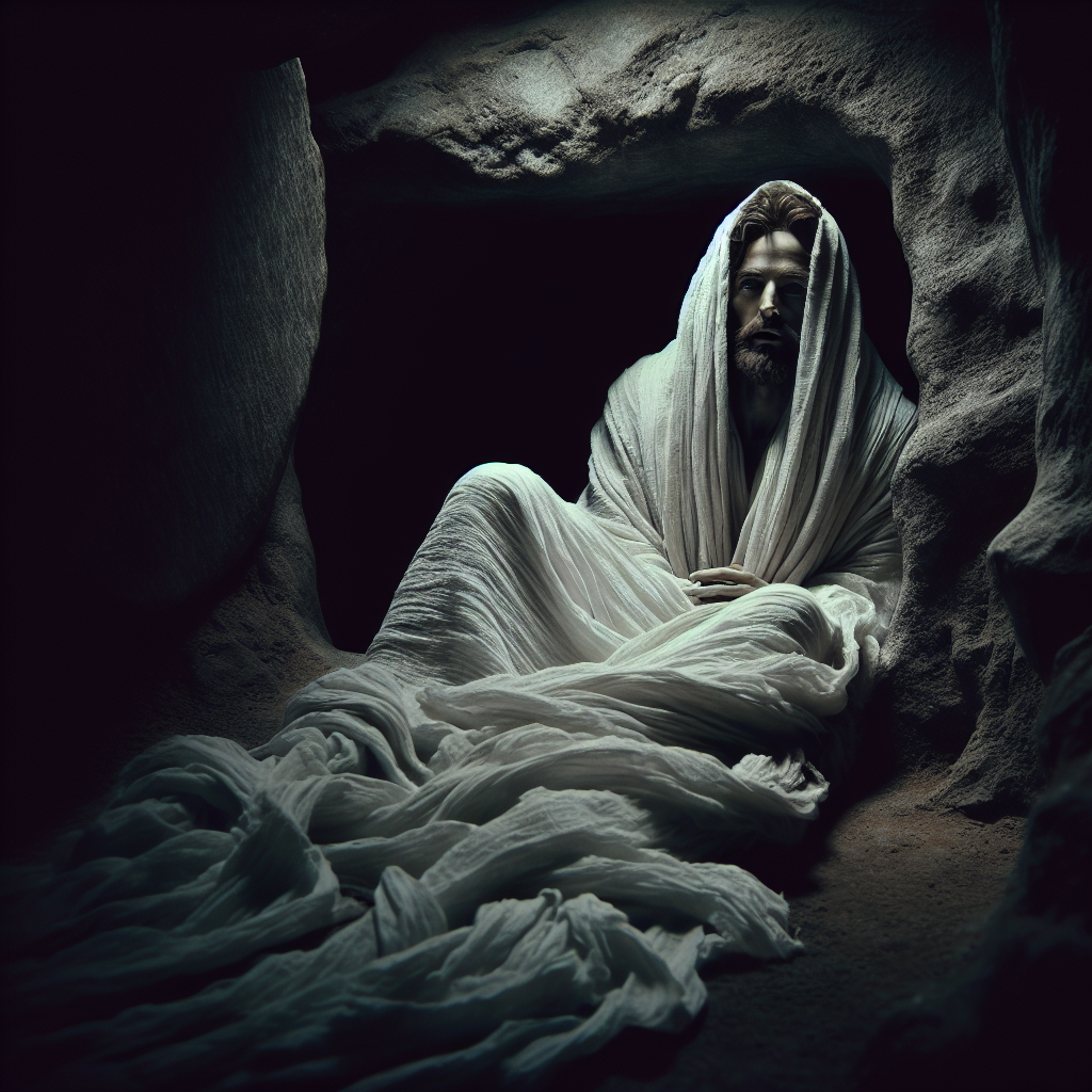 Lazareth wound in graveclothing coming forth from the tomb Blank Meme Template