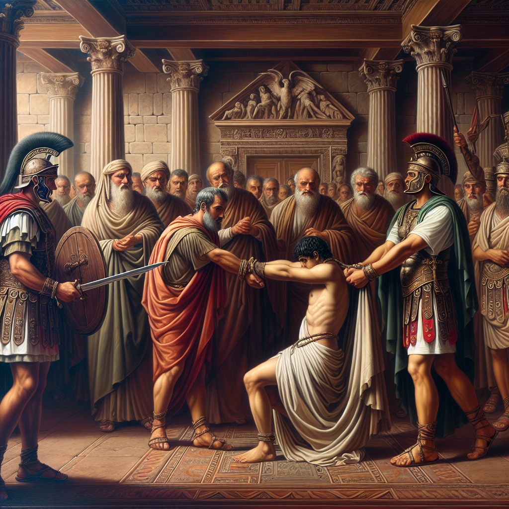 when they BOUND Jesus ... delivered him to Pontius Pilate Blank Meme Template