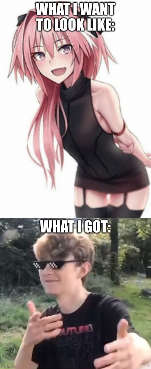 WHAT I WANT TO LOOK LIKE:; WHAT I GOT: | image tagged in trap,tommyinnit | made w/ Imgflip meme maker