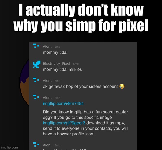 brother | I actually don’t know why you simp for pixel | image tagged in brother | made w/ Imgflip meme maker