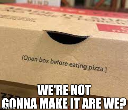 We're Not Gonna Make It Are We? | WE'RE NOT GONNA MAKE IT ARE WE? | image tagged in chrisjoines1 | made w/ Imgflip meme maker