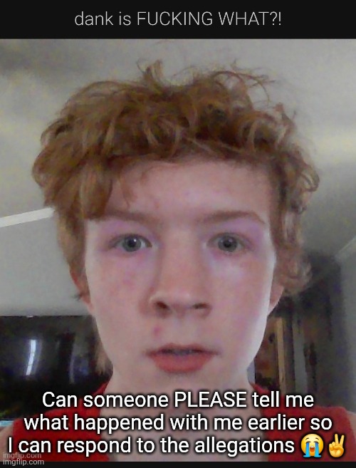 Can someone PLEASE tell me what happened with me earlier so I can respond to the allegations 😭✌️ | made w/ Imgflip meme maker
