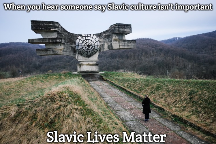 Slavic Lives Matter | When you hear someone say Slavic culture isn't important; Slavic Lives Matter | image tagged in slavic lives matter,jugoslavic | made w/ Imgflip meme maker