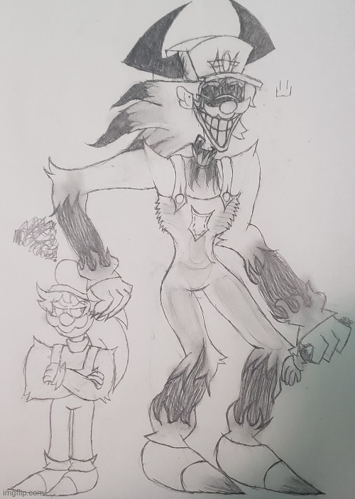 A Fox and an Emperor | image tagged in horrorbrew,somari,drawing | made w/ Imgflip meme maker