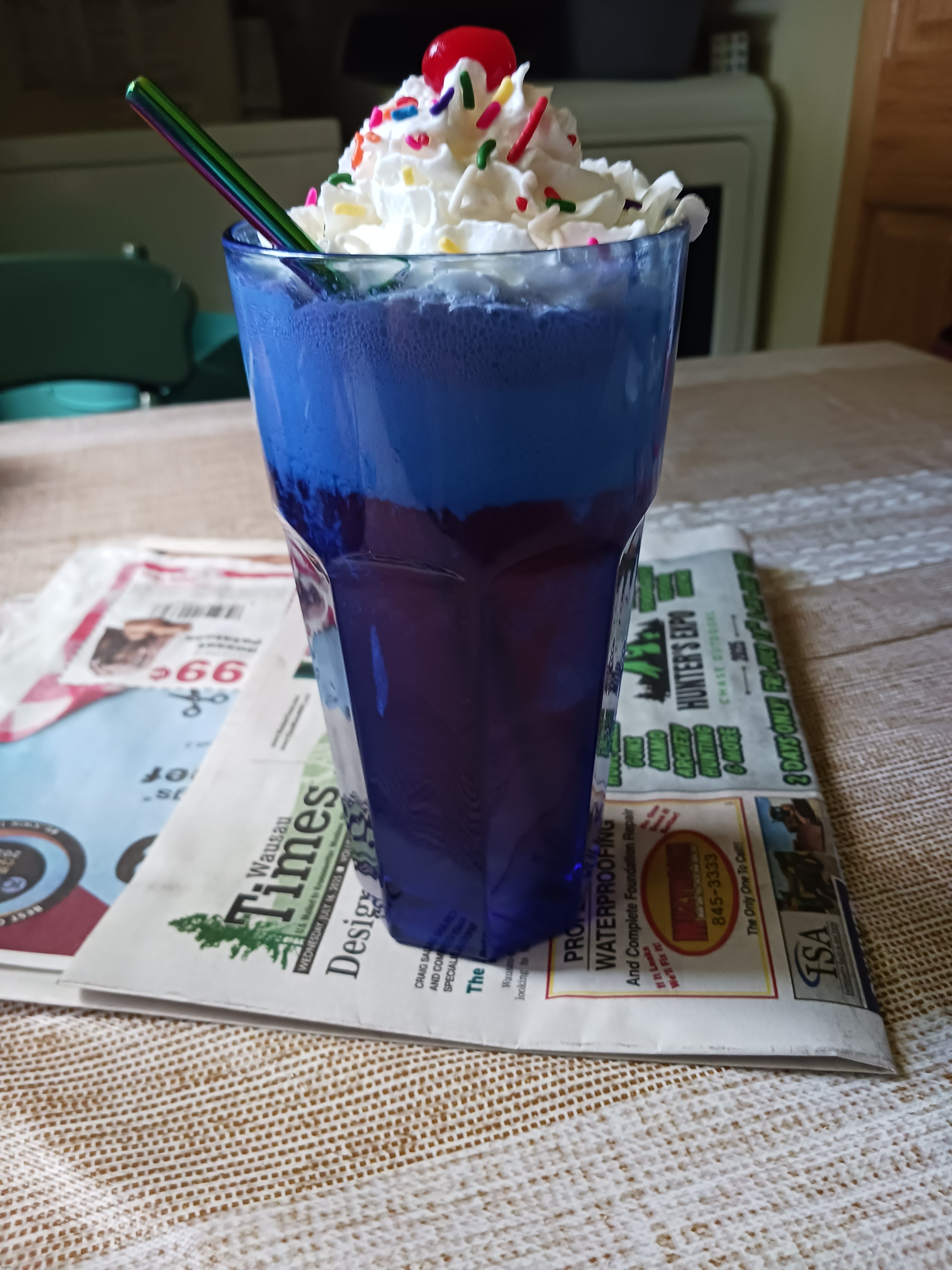 Kitty cocktail and blue moon ice cream float | made w/ Imgflip meme maker