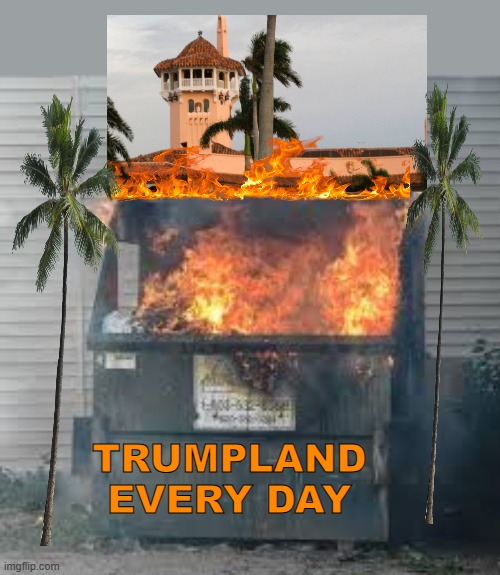 Dumpster Fire | TRUMPLAND
EVERY DAY | image tagged in dumpster fire | made w/ Imgflip meme maker