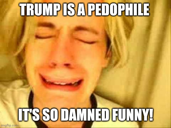 Leave Brittany Alone | TRUMP IS A PEDOPHILE IT'S SO DAMNED FUNNY! | image tagged in leave brittany alone | made w/ Imgflip meme maker