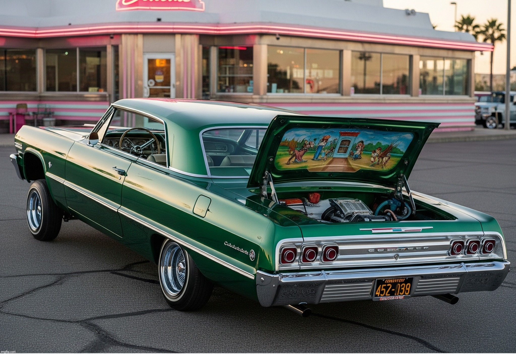 1964 Chevrolet Impala Generated By Gemini Google | image tagged in chevrolet impala 1964,gemini google,ai generated,cars,lowrider | made w/ Imgflip meme maker