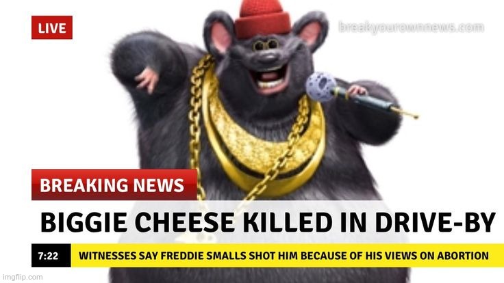 rip and hi chat | image tagged in biggie cheese | made w/ Imgflip meme maker