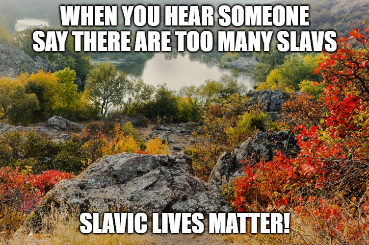 Slavic Lives Matter | WHEN YOU HEAR SOMEONE SAY THERE ARE TOO MANY SLAVS; SLAVIC LIVES MATTER! | image tagged in slavic lives matter,slm,slavic live | made w/ Imgflip meme maker