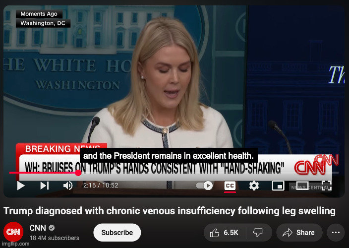 and the President remains in excellent health. | made w/ Imgflip meme maker