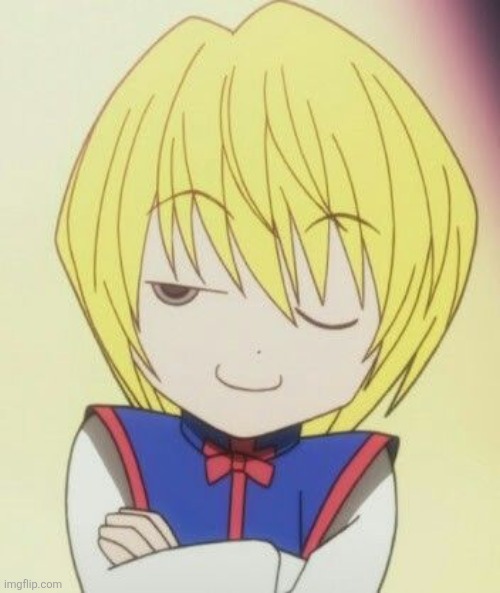 Kurapika winking face | image tagged in kurapika winking face | made w/ Imgflip meme maker