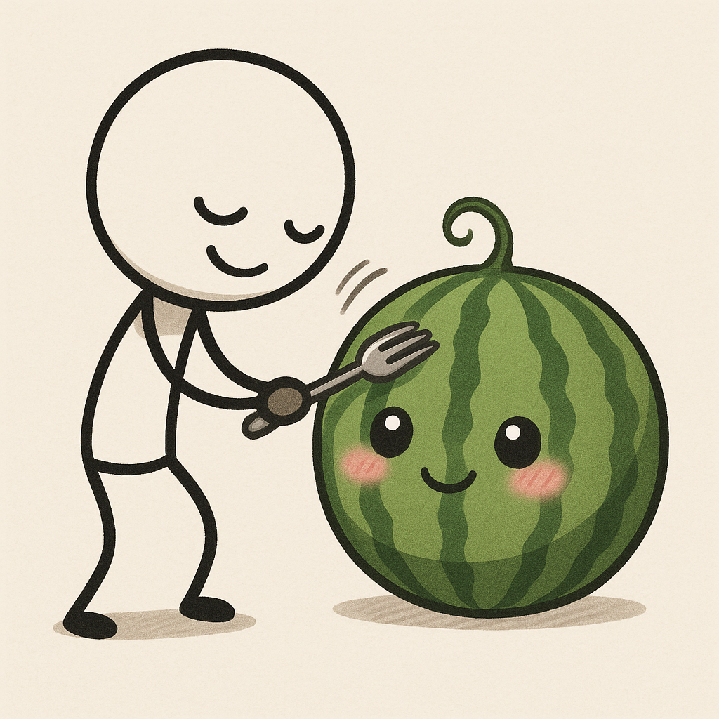 Owu stroking his watermelon Blank Meme Template