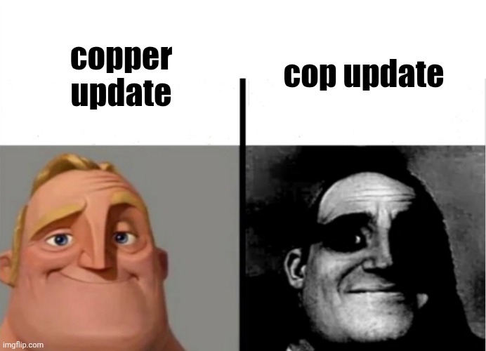 Teacher's Copy | cop update; copper update | image tagged in teacher's copy | made w/ Imgflip meme maker