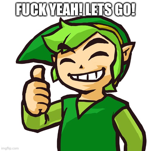 Happy Link | FUCK YEAH! LETS GO! | image tagged in happy link | made w/ Imgflip meme maker