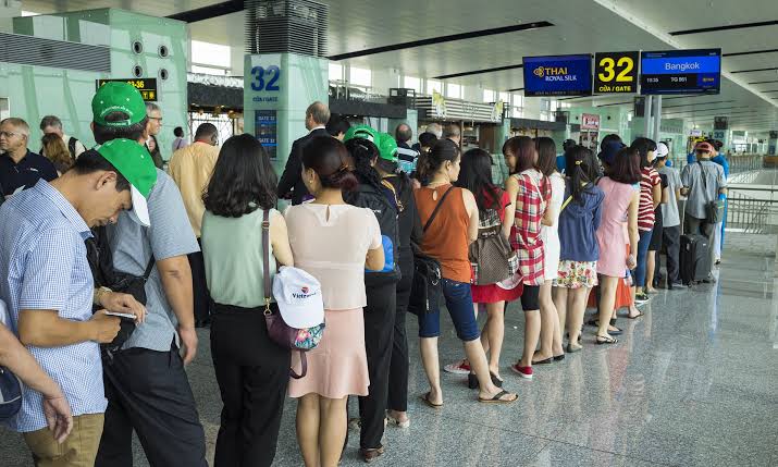 Airport line Blank Meme Template