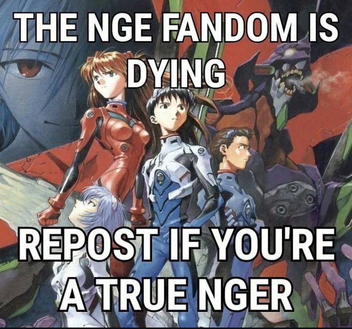 The NGE fandom is dying, repost if you're a true NGER Blank Meme Template