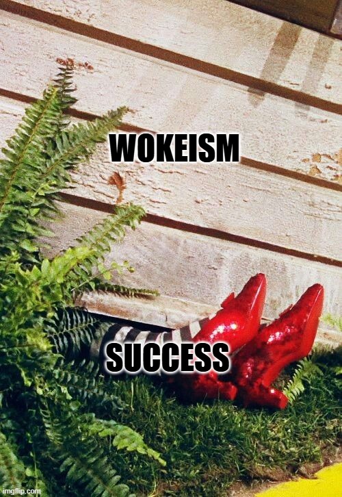 THE WITCH IS DEAD | WOKEISM; SUCCESS | image tagged in the witch is dead | made w/ Imgflip meme maker