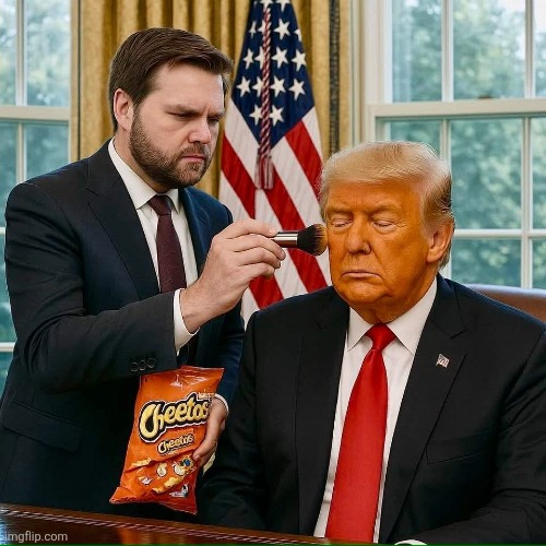 Trump Cheetos makeup | image tagged in trump cheetos makeup | made w/ Imgflip meme maker