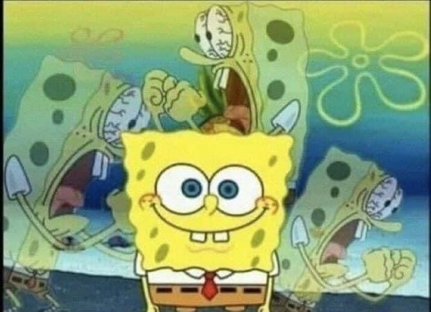 spongebob loosing it Blank Meme Template
