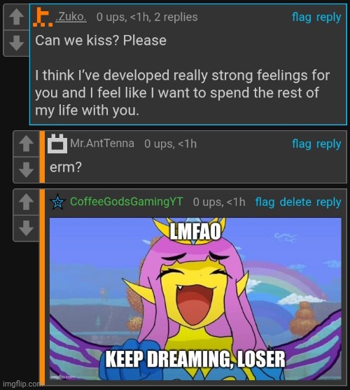 Nahhhh imagine pretending to have a crush on me lmfao keep dreaming, pal! | made w/ Imgflip meme maker