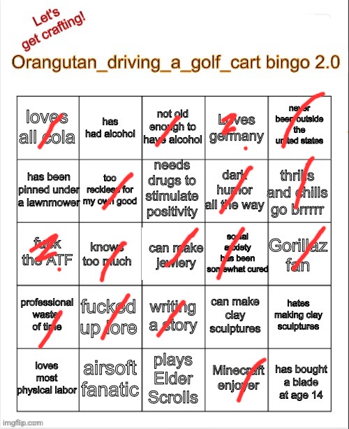 I'm so bored and stream so dead ? | image tagged in orangutan_driving_a_golf_cart bingo 2 0 | made w/ Imgflip meme maker