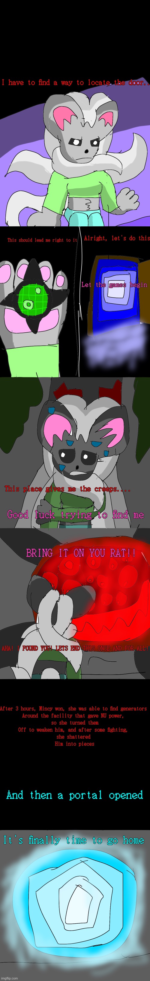 Mincy's [quick] journey (Red= Mincy  Pink= Nightmare Ultimo) | made w/ Imgflip meme maker