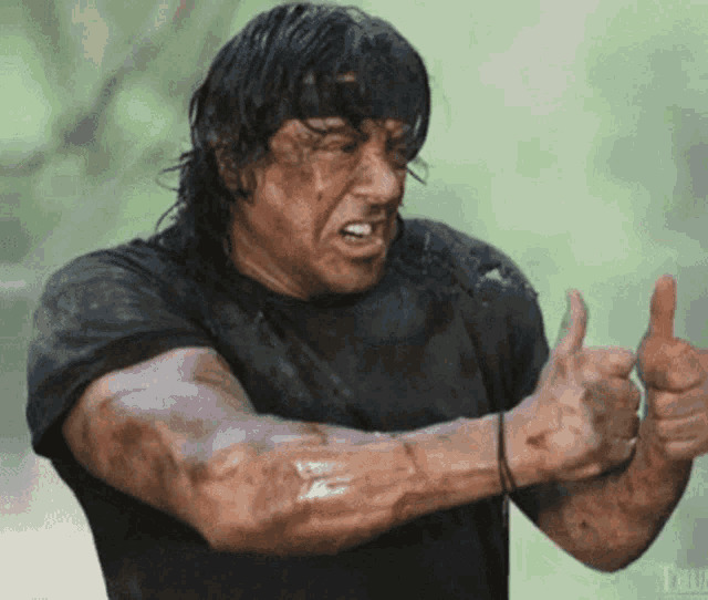 High Quality Rambo thumbs up Blank Meme Template