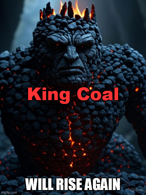About that electric bill | King Coal; WILL RISE AGAIN | image tagged in renewable energy,fossil fuel | made w/ Imgflip meme maker