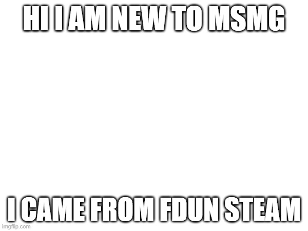 HI I AM NEW TO MSMG; I CAME FROM FDUN STEAM | image tagged in stop reading the tags,you have been eternally cursed for reading the tags,billy what have you done | made w/ Imgflip meme maker