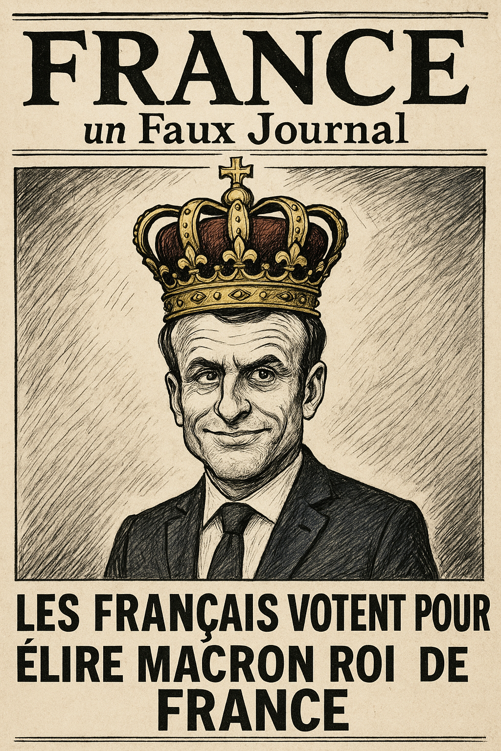 Macron ROY de France Blank Meme Template